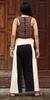 RaanPahMuang Thai Fisherman Pants Loose Yoga, Pirate, Harem, 100% Cotton, Unisex Mens Womens Kimono, X-Small-Small, Muang Cotton - Leg 2 Panel - Cream Black view 3