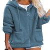 Akivide Women Fuzzy Fleece Hoodie Coats Winter Warm 2023 Long Sleeve Zip Up Faux Fur Outwear Jacket Cardigan with Pocket view 1