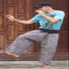 RaanPahMuang Thai Fisherman Pants Loose Yoga, Pirate, Harem, 100% Cotton, Unisex Mens Womens Kimono, Medium-Large, Aum Cotton - Geometry - Black Gray view 2