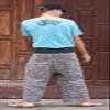 RaanPahMuang Thai Fisherman Pants Loose Yoga, Pirate, Harem, 100% Cotton, Unisex Mens Womens Kimono, Medium-Large, Aum Cotton - Geometry - Black Gray view 3