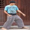 RaanPahMuang Thai Fisherman Pants Loose Yoga, Pirate, Harem, 100% Cotton, Unisex Mens Womens Kimono, Medium-Large, Aum Cotton - Geometry - Black Gray view 4