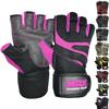 MRX Weightlifting Gloves for Men Workout Gloves Mens Wrist Support Lifting Gloves Male Gym Gloves | Workout Gym Accessories for Men Weight Lifting Fingerless Gym Exercise for Powerlifting view 1