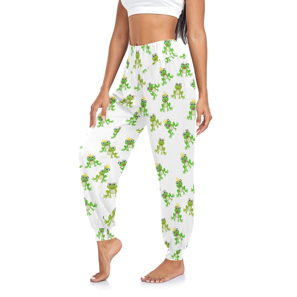 Frog Prince Princess Hippie Harem Pants for Women Boho Trousers Women's Cozy Yoga Pants, M