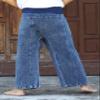 RaanPahMuang Thai Fisherman Pants Loose Yoga, Pirate, Harem, 100% Cotton, Unisex Mens Womens Kimono, X-Small-Small, Stonewashed Cotton - Denim Blue view 3