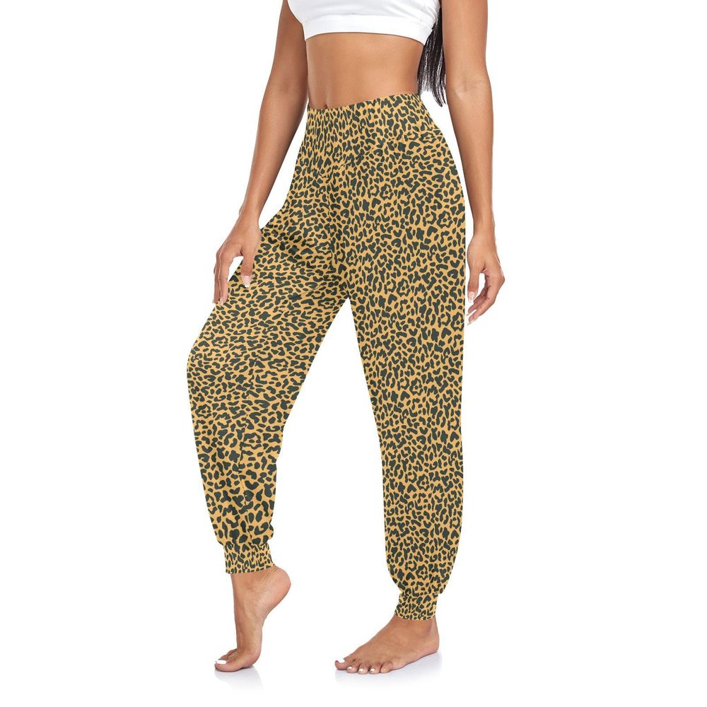 Animal Leopard Print Cheetah Boho Hippie Pants for Women Yoga Harem Pants Sweatpants, 2XL