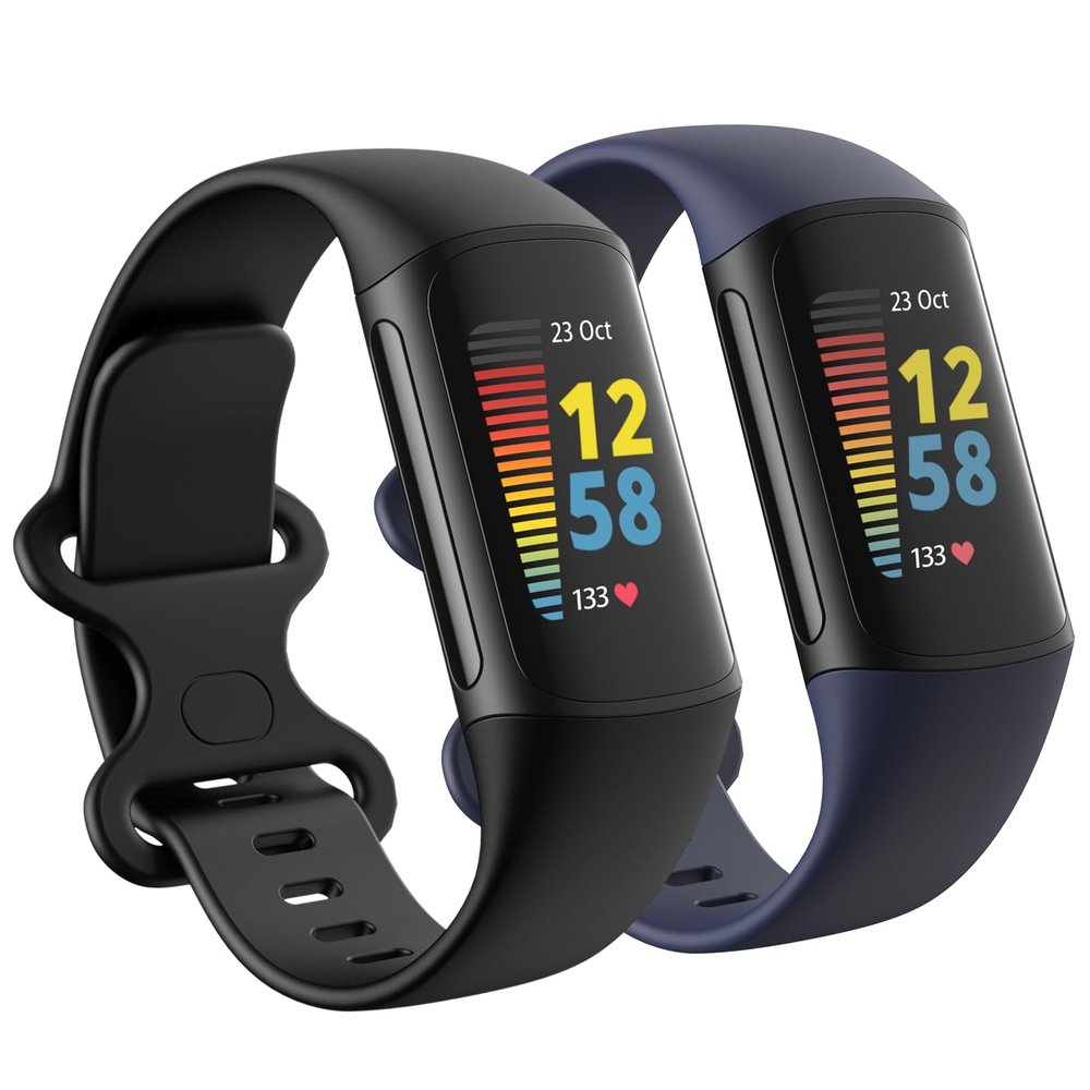 2 Pack Waterproof Bands Compatible with Fitbit Charge 6 / Charge 5 Bands