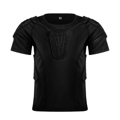 Hotfiary Youth Padded Compression Shorts Shirt Football Rib Chest Protector Butt Pads Protective Gear Guard for Skating Ski