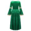 ACSUSS Big Girls Medieval Princess Maxi Dress Renaissance Long Bell Sleeve Vintage Retro Ball Gowns Green 6 Years view 2