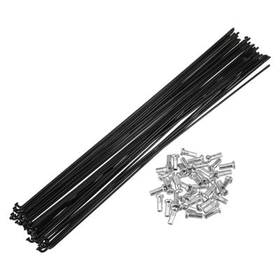 X AUTOHAUX 40 Pcs Bicycle Steel Spokes 14G Bike Spoke 286mm Length with Nipples for Most Bicycle