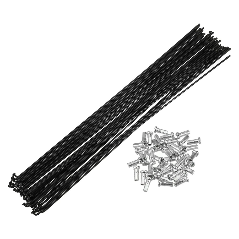 X AUTOHAUX 40 Pcs Bicycle Steel Spokes 14G Bike Spoke 286mm Length with Nipples for Most Bicycle