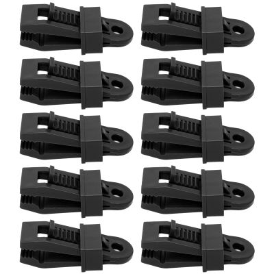 10Pcs Tarp Clips, Large Tent Clamps Heavy Duty Lock Grip Tarp Clamps, Multi Purpose Awning Clamps Tent Clips for Outdoor Camping Swimming Pool Canopy Cover(Black)