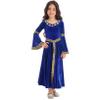 ACSUSS Big Girls Medieval Princess Maxi Dress Renaissance Long Bell Sleeve Vintage Retro Ball Gowns Blue 10 Years view 3