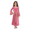 ACSUSS Big Girls Medieval Princess Maxi Dress Renaissance Long Bell Sleeve Vintage Retro Ball Gowns Pink 10 Years view 3