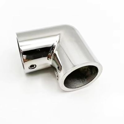 Atskonnen Boat Railing Hardware Marine Grade 316 Steel Stainless 2-Way Boat Hand Rail Fitting 90 Degree Elbow Pipe Connector for 1 Inch Tubing- 1piece