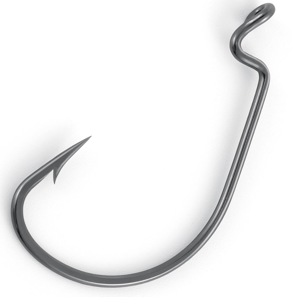 Dr.Fish 100 Pack EWG Hooks Bass Fishing Worm Hooks Extra Wide Gap Freshwater Fishing Carolina/Texas Rig 3/0