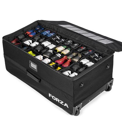 FORZA Team Cleat/Boot Bag [24 Pairs] | Heavy-Duty 1680D Polyester Storage Bag with Water-Resistant Lining & PU Leather Accents  Perfect for Soccer, Football, and Sports Teams