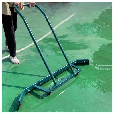 Tennis Court Squeegee Hard Floor Water Remover, Professional Aluminum Rainwater Sweeper, 2 EVA Foam Blades Included, Parking Lots/Basketball Courts