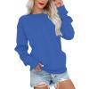 Wangxldd Ladies Winter Crew Neck Classic Fit Top Long Sleeve Crew Neck Soft Elegant Tops Blouse Top Shirt for Leggings view 1