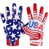 Dot Stitch USA Flag Football Gloves Silicone Sticky Grip Youth Receiver Gloves American Flag Football Receiver Glove Adult Footbal Receiving Glove Youth Men Kids & Unisex view 1