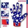 Dot Stitch USA Flag Football Gloves Silicone Sticky Grip Youth Receiver Gloves American Flag Football Receiver Glove Adult Footbal Receiving Glove Youth Men Kids & Unisex view 2