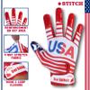 Dot Stitch USA Flag Football Gloves Silicone Sticky Grip Youth Receiver Gloves American Flag Football Receiver Glove Adult Footbal Receiving Glove Youth Men Kids & Unisex view 3