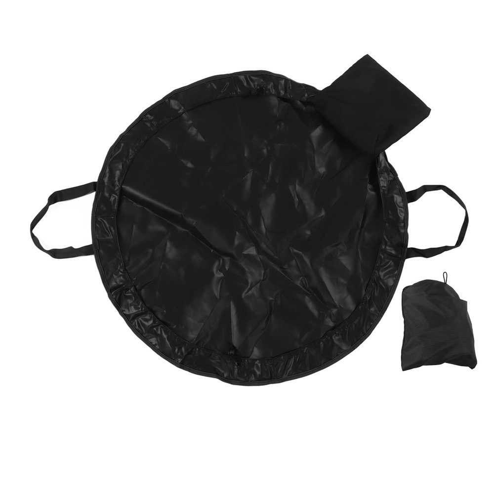 HEEPDD Wetsuit Changing Mat Oxford Cloth Soft Wetsuit Changing Pad Bag Drawstring Retraction for Swimming (All Black)
