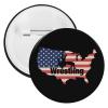 American Wrestling Flag Pin Buttons Round Cute Brooch Pins Badges Lapel Pins 1PCS view 1