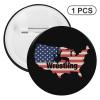 American Wrestling Flag Pin Buttons Round Cute Brooch Pins Badges Lapel Pins 1PCS view 3