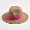 New Summer Straw Hat for Women Panama Soft Shaped Beach Sun Hat Outdoor Travel Hat Sombreros De Mujer Orange 56-58CM view 2