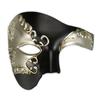 LKITMIUT Mens Mask Masquerade Mask Phantom of The Opera Half Face Mask Half Face Halloween Costume Party Mask Mardi Gras Mask (Black&Silver) view 1