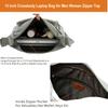 Anti-theft Crossbody Bag, Rfid Messenger Bag with Water Bottle Holders, 13 inch Shoulder Laptop Bag W/Built-in Wallet for Work, Travel, Tool, Commute, Camera, Grey view 4