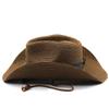 100% Paper Straw Western Hat for Women Men Wide Brim Summer Panama Sun Hat Hombre Hats Khaki 56-58CM view 3