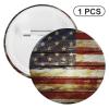American Wooden Flag Pin Buttons Round Cute Brooch Pins Badges Lapel Pins 1PCS view 3