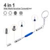 4 Pcs Mini Eyeglass Screwdriver, 4 in 1 Watches Precision Screwdriver Kit, Eyeglass Repair Set, Sunglass Watch Toy Repair with Keychain, Stainless Steel Alloy Watchmaker Tool(4 colors) view 2