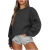 IEPOFG Women's Oversized Sweatshirt Teen Girls Long Sleeve Round Neck Hoodies Fall Fashion Pullover Comfy Outfits Blouse Tops Black view 1