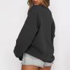 IEPOFG Women's Oversized Sweatshirt Teen Girls Long Sleeve Round Neck Hoodies Fall Fashion Pullover Comfy Outfits Blouse Tops Black view 3