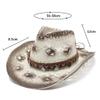Paper Hat Handmade Breathable Beach Cap Summer Wide Brim Travel Sun Hat 03 56-58CM view 2