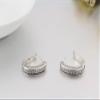 Women's Fashion Earrings Round Silver Zircon view 2