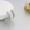 Women's Fashion Earrings Round Silver Zircon view 3