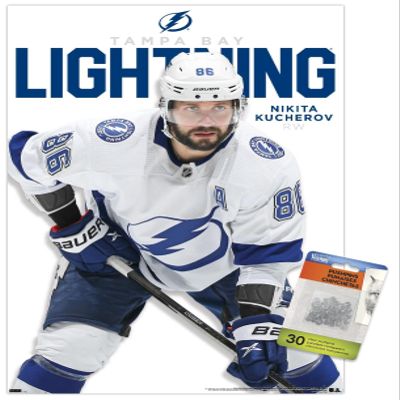Trends International NHL Tampa Bay Lightning - Nikita Kucherov Feature Series 23 Wall Poster, 14.72" x 22.37", Premium Poster & Push Pin Bundle