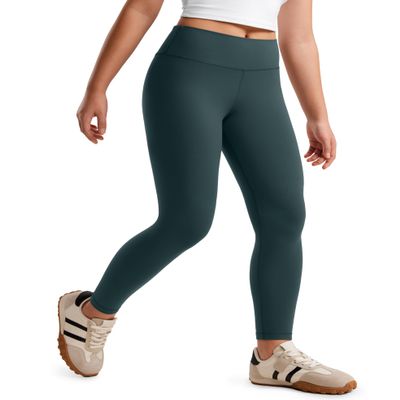 CRZ YOGA Girls Butterluxe Full Length Yoga Leggings - Athletic Sports Casual Pants High Waist Tights Kids Teen Forest Dark Green X-Small