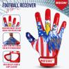 Hushe' American Flag Football Gloves Silicone Grip Youth Football Receiver Gloves USA Flag Football Receiver Gloves Adult Football Receiving Gloves Football Gloves Men Youth & Adult. view 3