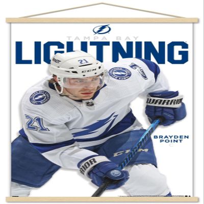 Trends International NHL Tampa Bay Lightning - Brayden Point Feature Series 23 Wall Poster, 22.37" x 34.00", Premium Print and Beechwood Hanger Bundle