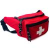 EMS XTRM Lifeguard Fanny Pack Red with Whistle Lanyard - Baywatch Style First Aid Hip Pack, Adjustable Strap, Cross Logo + Zipper Pouch, 5 Pack view 4