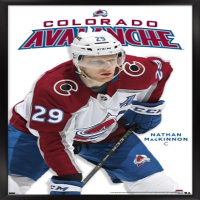 Trends International NHL Colorado Avalanche - Nathan MacKinnon Feature Series 23 Wall Poster, 22.4L x 14.7W, Black Framed Version