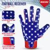 Hushe' American Flag Football Gloves Silicone Grip Youth Football Receiver Gloves USA Flag Football Receiver Gloves Adult Football Receiving Gloves Football Gloves Men Youth & Adult. view 2