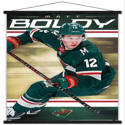 Trends International NHL Minnesota Wild - Matt Boldy 23 Wall Poster, 22.37" x 34.00", Premium Print and Black Hanger Bundle