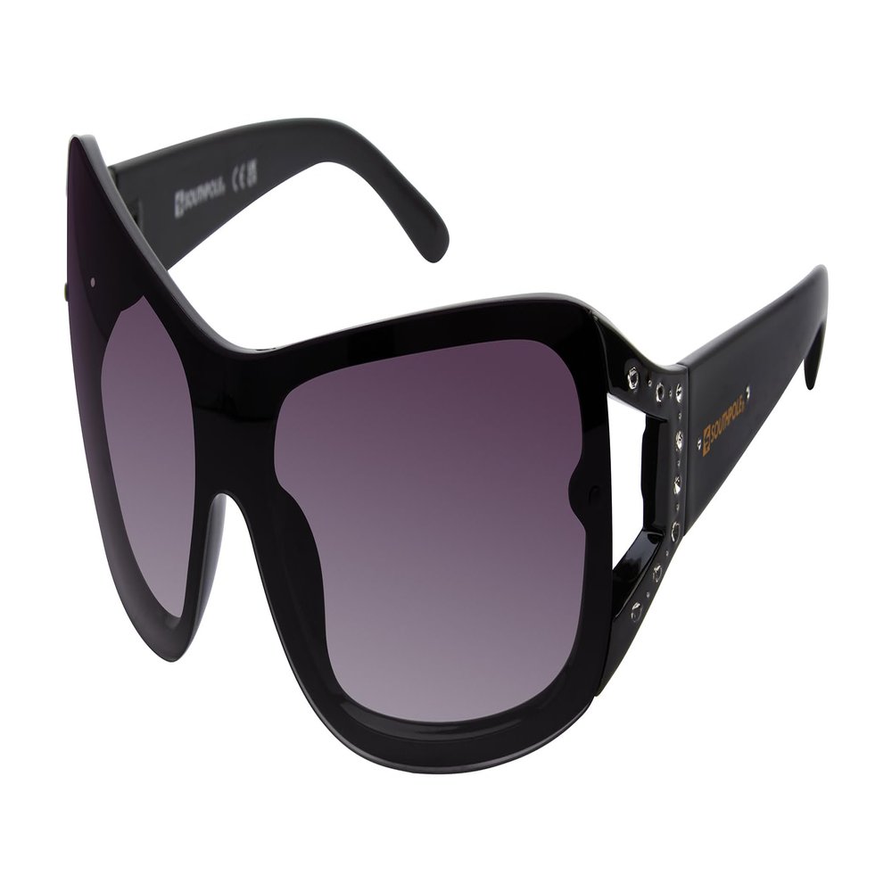Southpole Women's 1098SP Embellished Wrap UV400 Protective Rectangular Sunglasses. Cool Gifts for Her, 59 mm, Black
