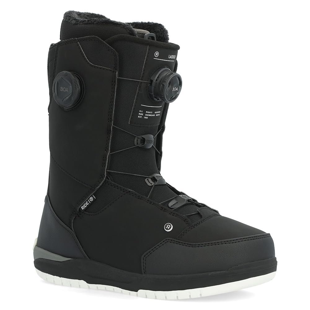 Ride Lasso Mens Snowboard Boots, 10.5, Black