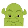 Bioworld Shrek Costume Beanie Green Ogre Character Face Cuff Knit Beanie Hat w/ 3D Ears view 1